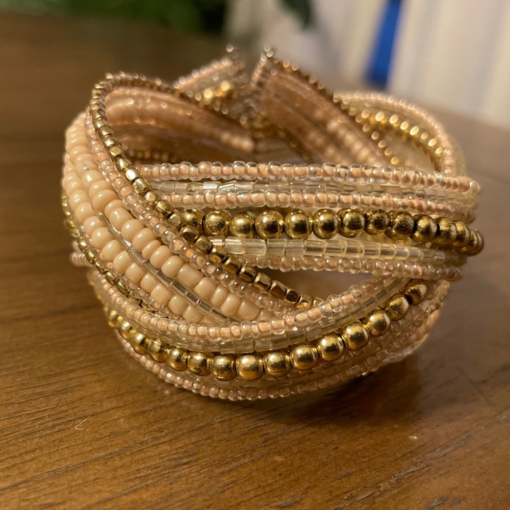 Francescas Beaded Braided Cuff Bracelet